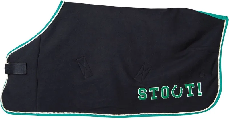 Fleecedeken STOUT! Green 105cm 105cm navy fra Harry's Horse i Mørkeblå, Grøn – produktbillede