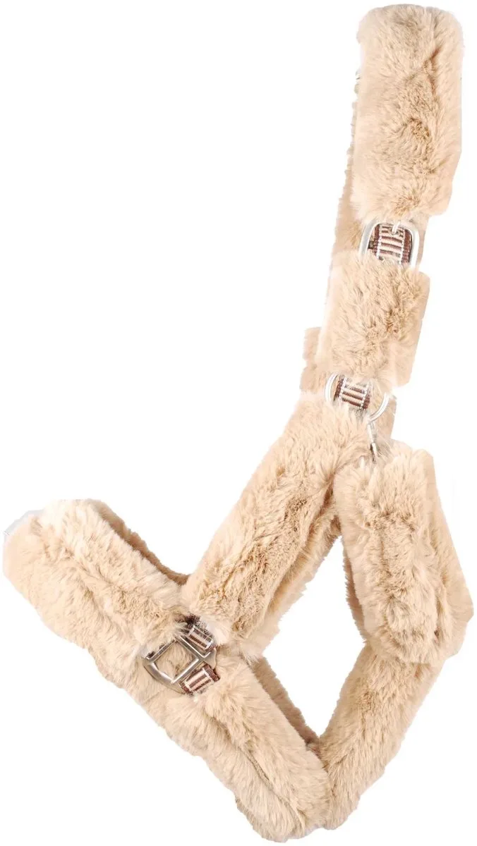 Furry Halster Cover - Maat: Cob - Polyamide by Harry's Horse in Taupe – product photo
