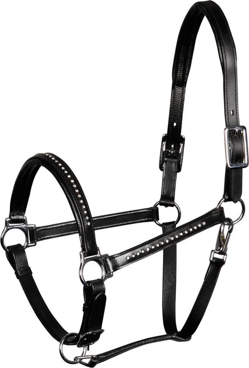 Halster leder Finesse Crystal full by Harry's Horse in Black – product photo