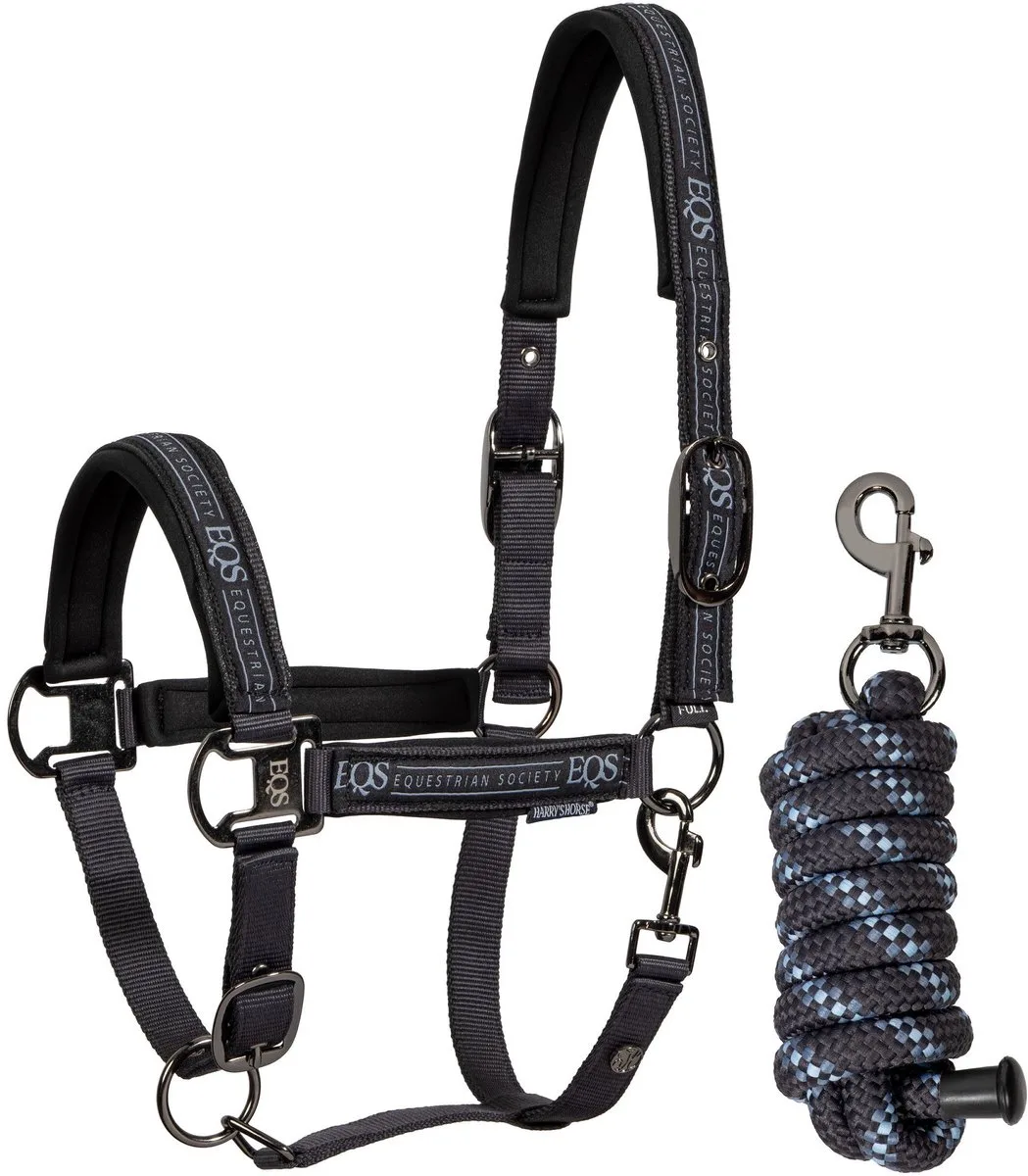 Halsterset EQS van Harry's Horse in Black-sand – productfoto