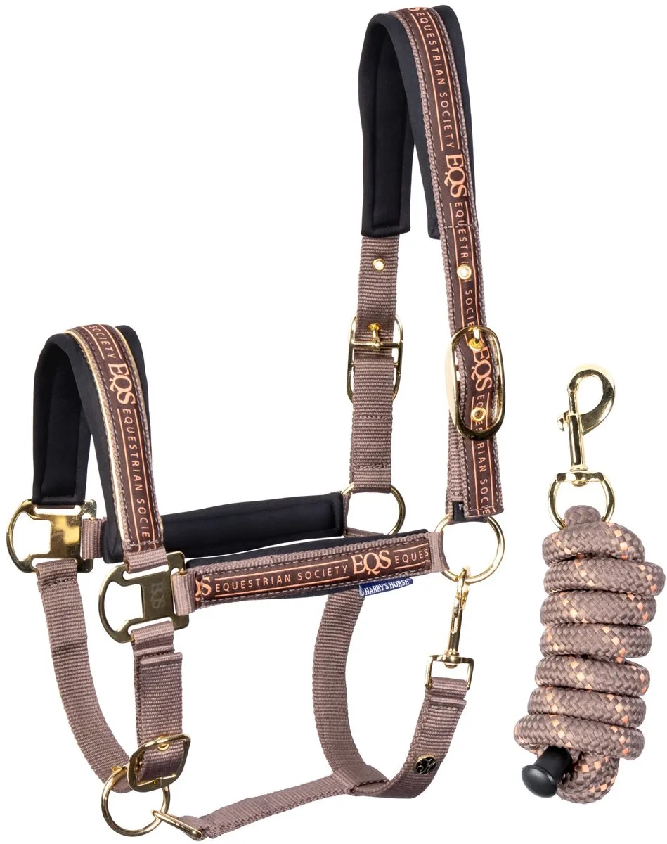 Halsterset Equestrian Society - Coffee Quartz - Maat Cob de Harry's Horse en Coffee-quartz – photo produit