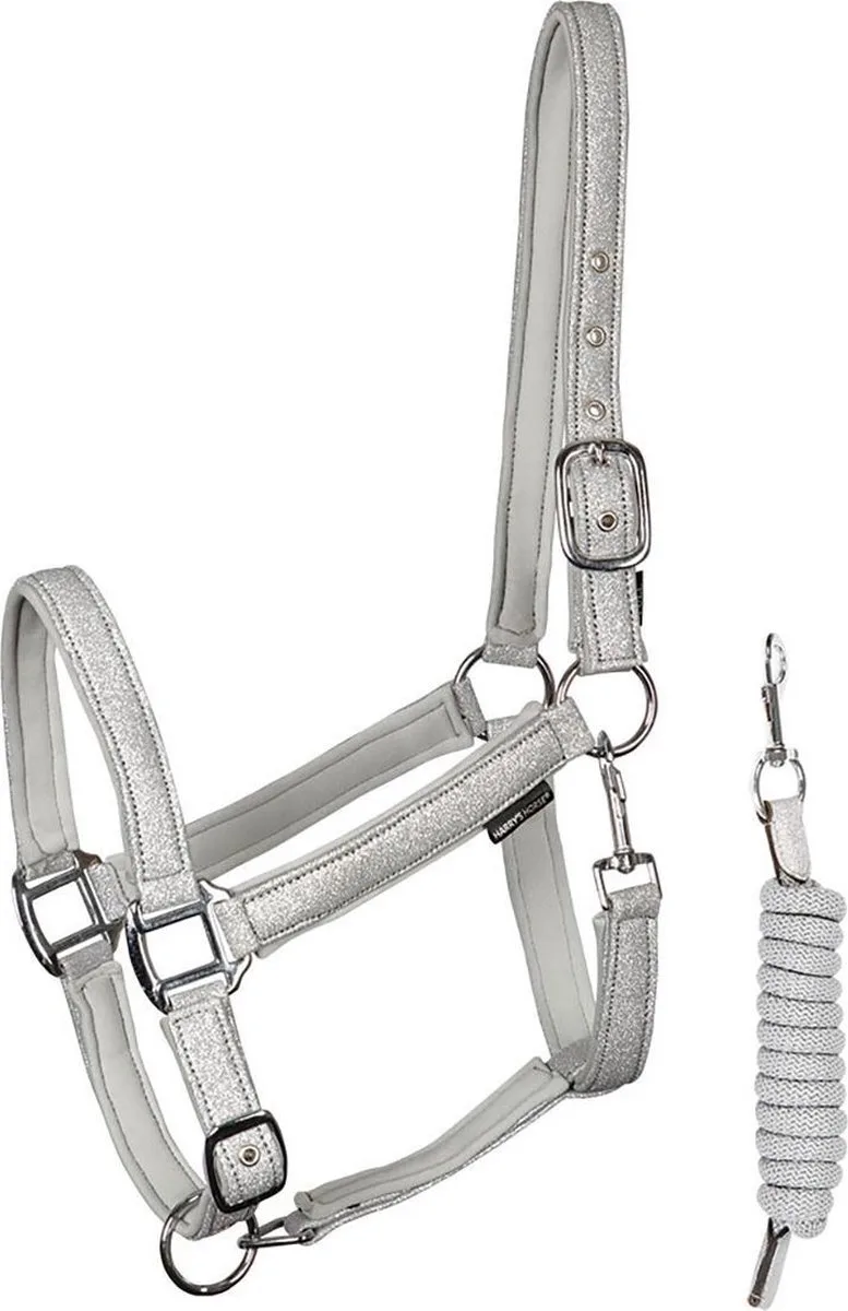 Halsterset Glitter Grijs - Grijs - paard de Harry's Horse en Gris – photo produit