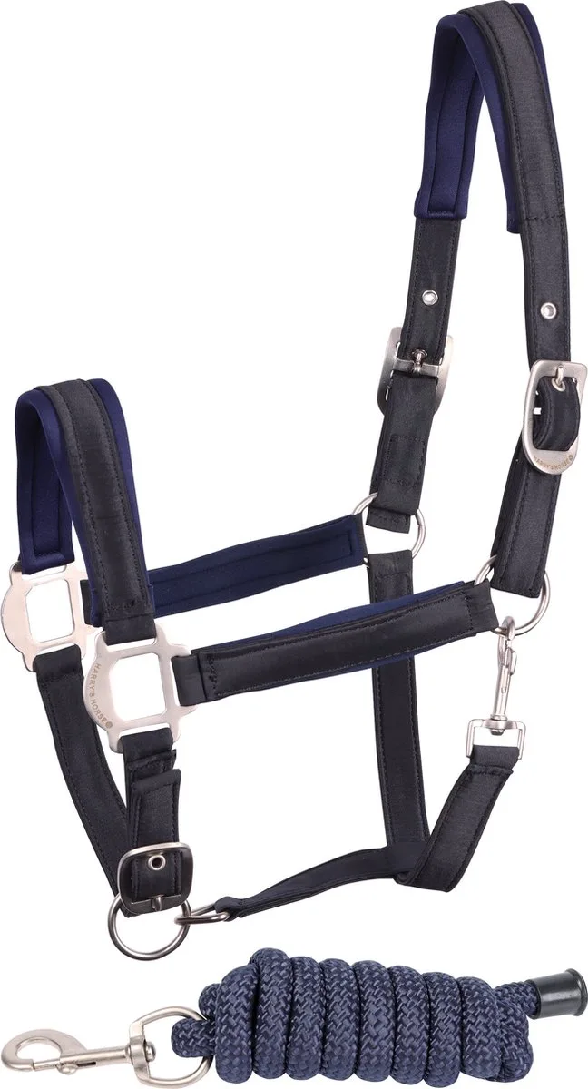 HALSTERSET SATIN de Harry's Horse en Bleu foncé – photo produit