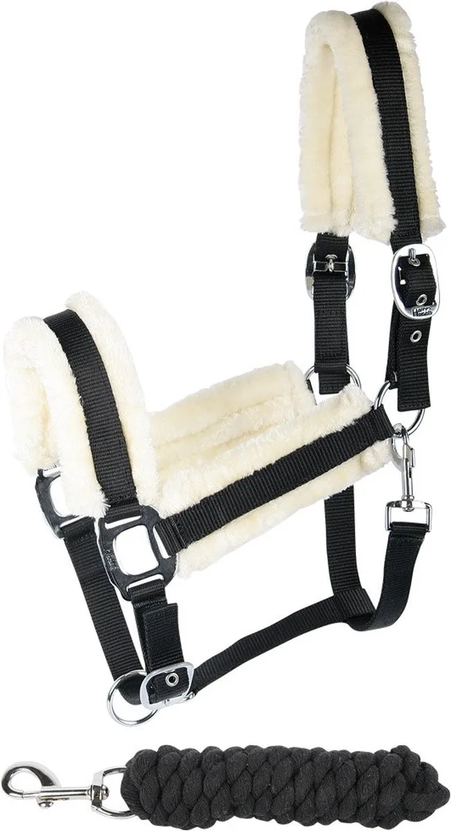 Halsterset Soft - Cob van Harry's Horse in Zwart – productfoto