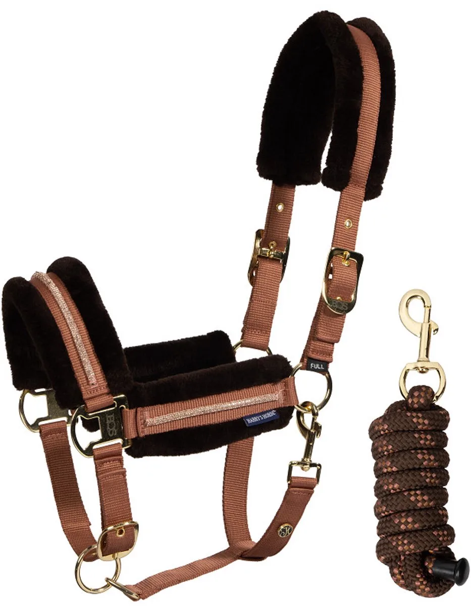 Halsterset Soft - maat Cob de Harry's Horse en Mocha-Bisque – photo produit