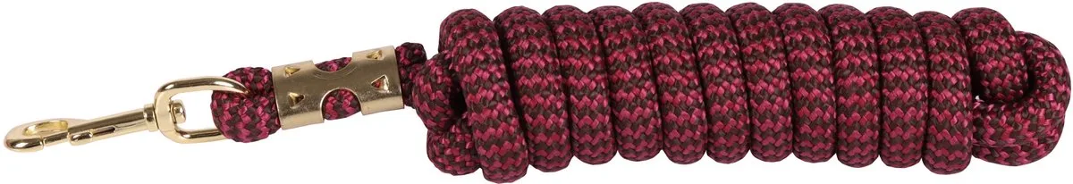 Halstertouw PP 3 meter Bordo/ Brown de Harry's Horse en Or – photo produit