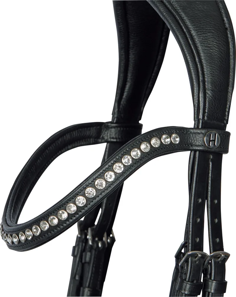 Hoofdstel Nero Soft - Zilver - Maat Cob by Harry's Horse in Black – product photo