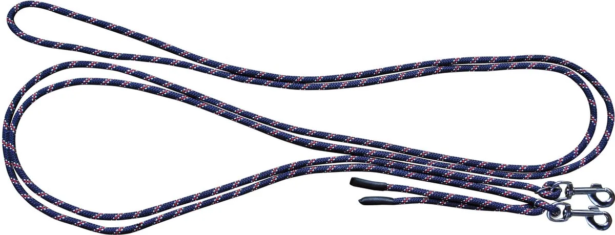 Longeerkoord met musketons van Harry's Horse in Blue melange – productfoto
