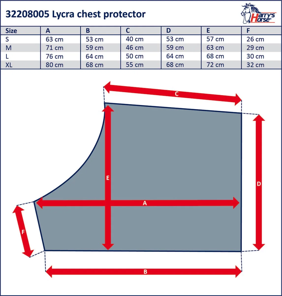 Lycra - Borstbeschermer - -mt. M van Harry's Horse in Zwart – productfoto