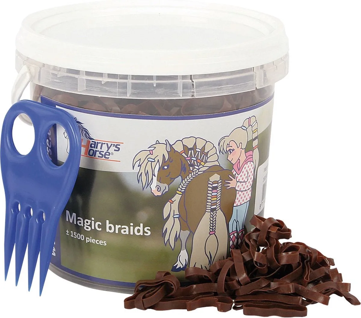 Magic Braids - Elastiekjes - 1500 stuks van Harry's Horse in Bruin – productfoto