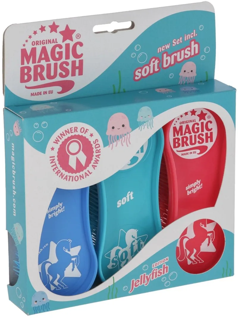 Magic Brush set Jelly-fish | Paardenborstel by Harry's Horse in Blue – product photo