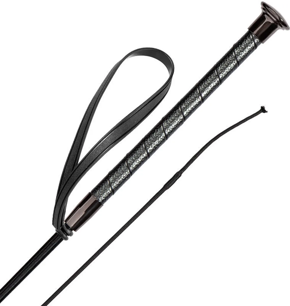 Rijzweep WI26 Black-sand - 80 cm | Zwepen/ Sporen paard van Harry's Horse in Zwart – productfoto