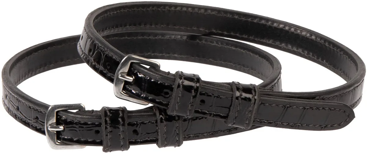Sporenriempjes Croco - Bruin & Voor Ruiters van Harry's Horse in Zwart – productfoto