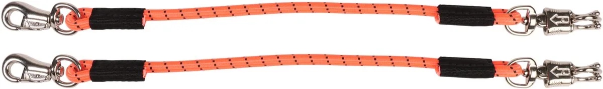 TRAILERLIJNEN ELASTISCH PANIEKHAAK COLOUR - SET VAN 2 van Harry's Horse in Oranje – productfoto