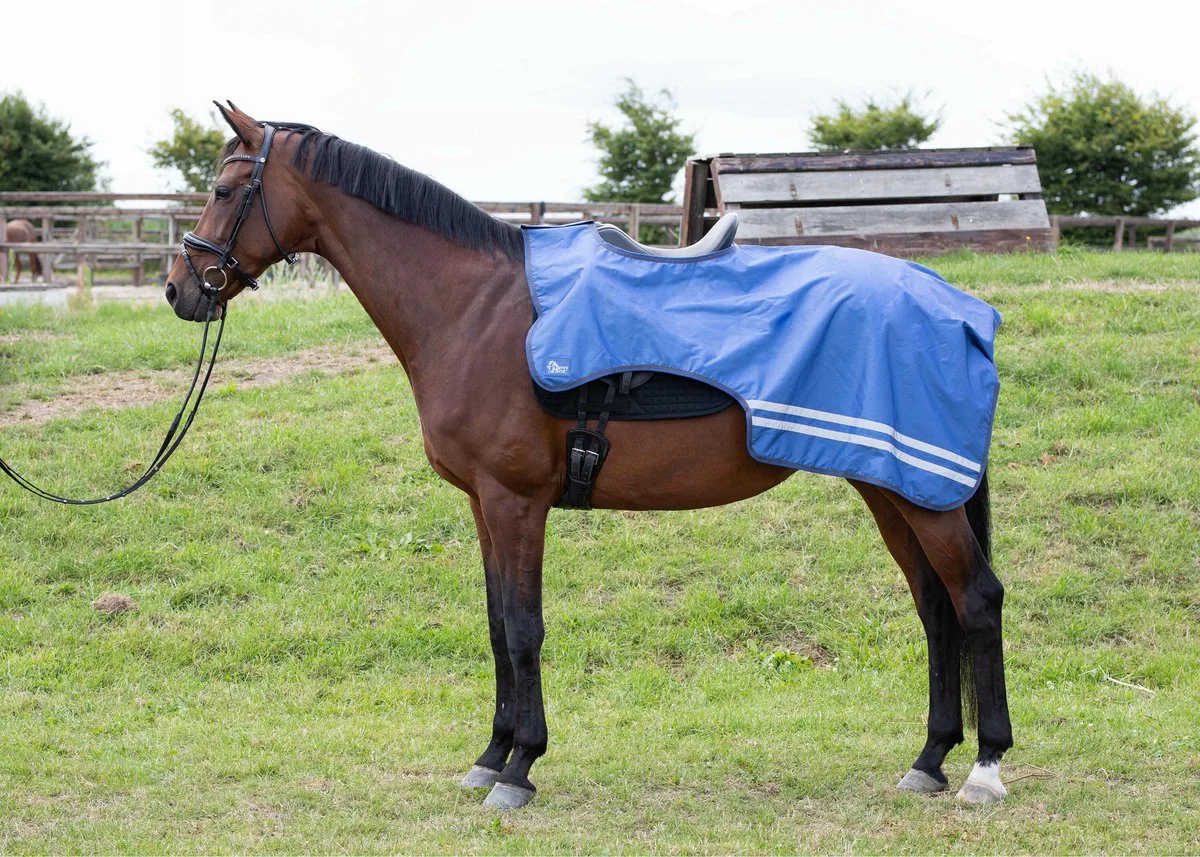 Uitrijdeken Waterdicht 0gr Fleece WI23 M van Harry's Horse in Blauw – productfoto