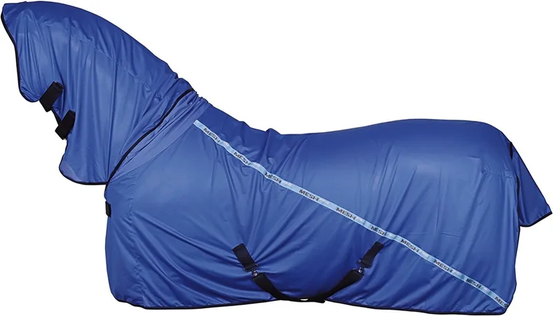 Vliegendeken Harry's Horse Mesh-pro Neck de Harry's Horse en Bleu – photo produit