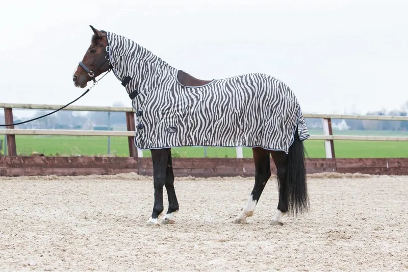 Vliegendeken mesh hals en zadel-uitsparing 155cm - Vliegendeken de Harry's Horse en Zebra – photo produit
