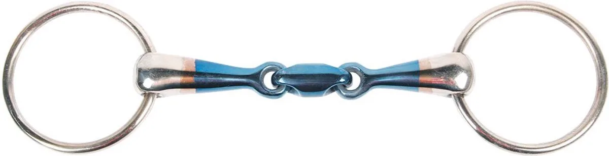 Watertrens dubbelgebroken Sweet Iron 20mm 14.5 van Harry's Horse in Blauw – productfoto