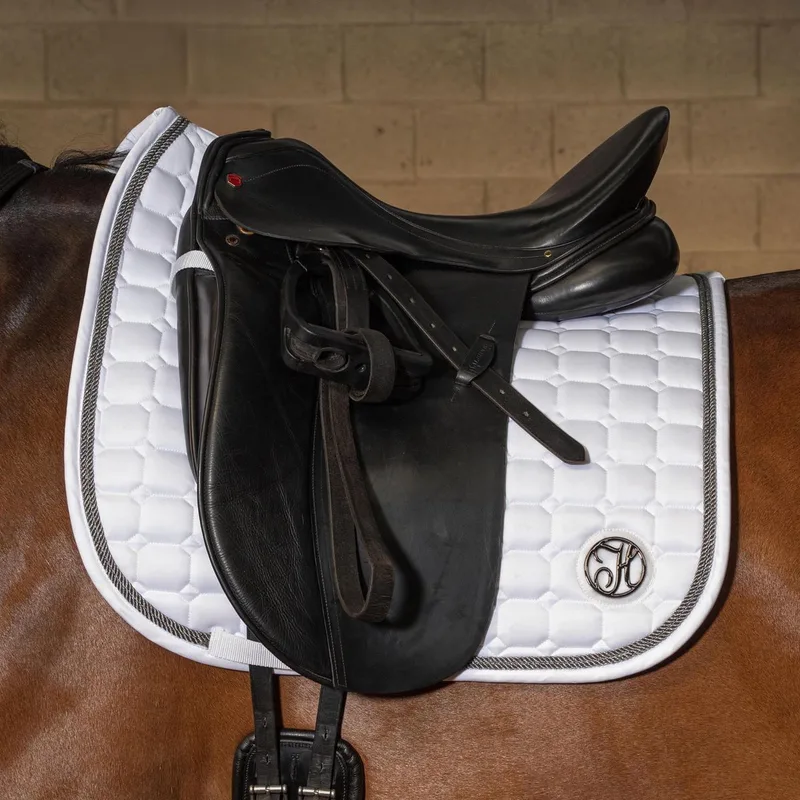 Zadeldek Reverso Competition Gunmetal de Harry's Horse en Blanc – photo produit