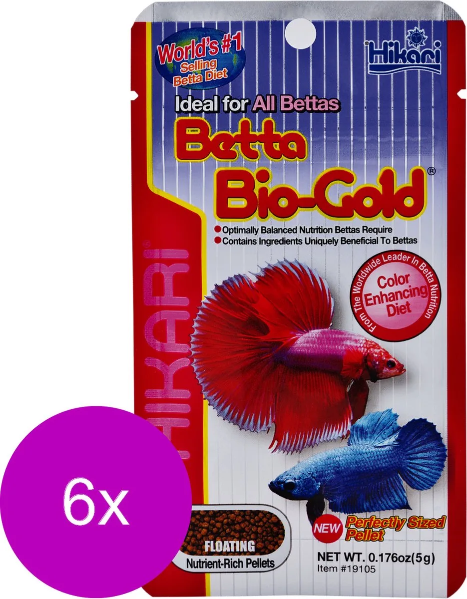Betta Biogold - Vissenvoer - 6 x 5 g de Hikari – photo produit