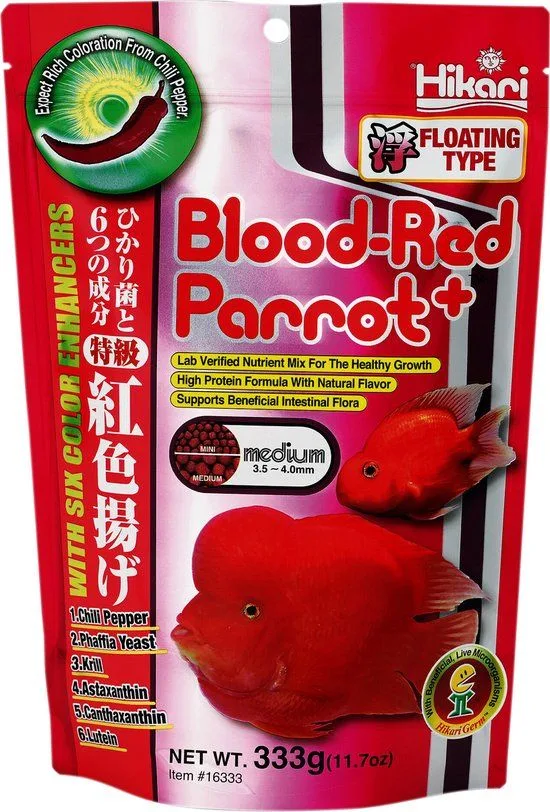 Cichlid Blood-red Parrot Medium 333g van Hikari – productfoto