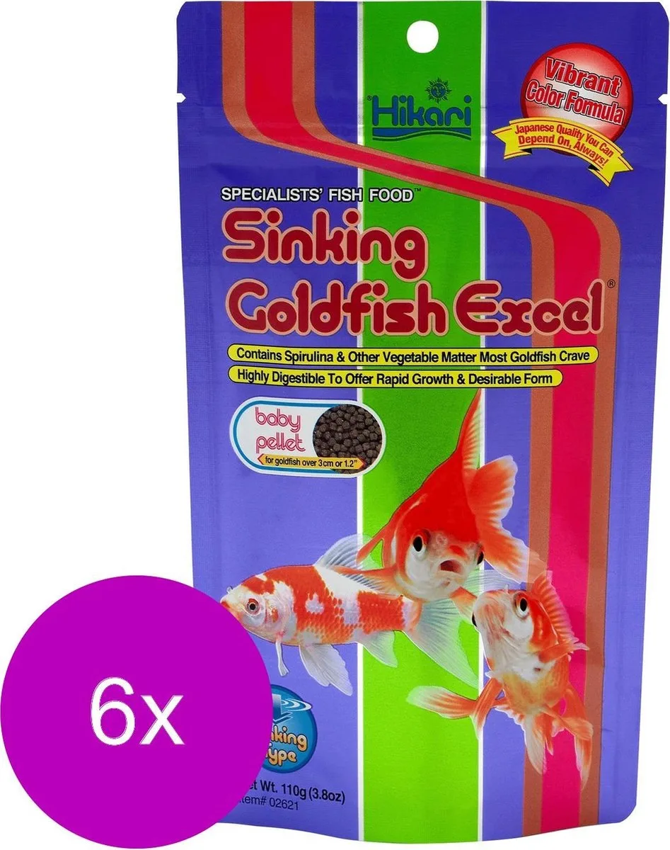 Goldfish Excel Baby - Vissenvoer - 6 x 110 g de Hikari – photo produit