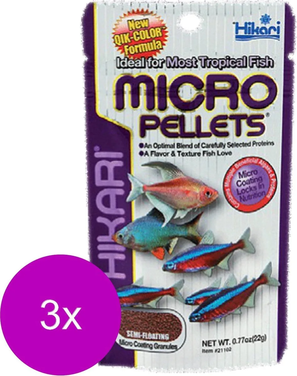 Micro Pellets - Vissenvoer - 3 x 80 g von Hikari – Produktfoto