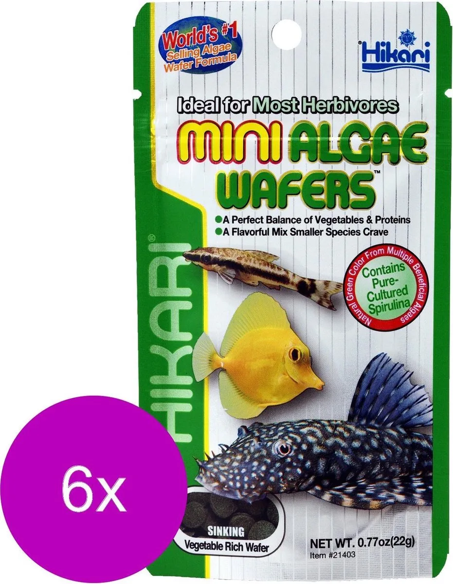 Mini Algae Wafers - Vissenvoer - 6 x 22 g från Hikari – produktbild