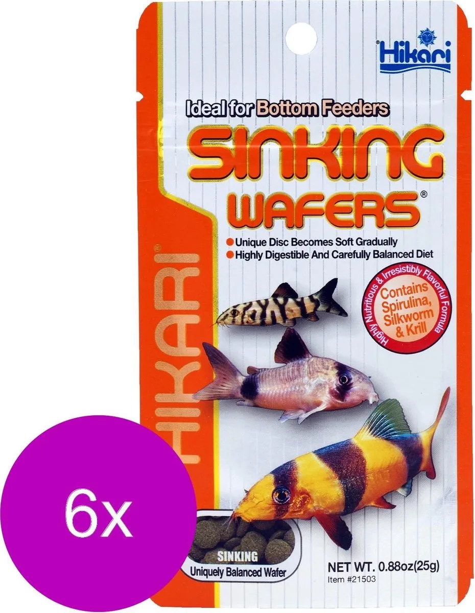 Sinking Wafers - Vissenvoer - 6 x 25 g by Hikari – product photo