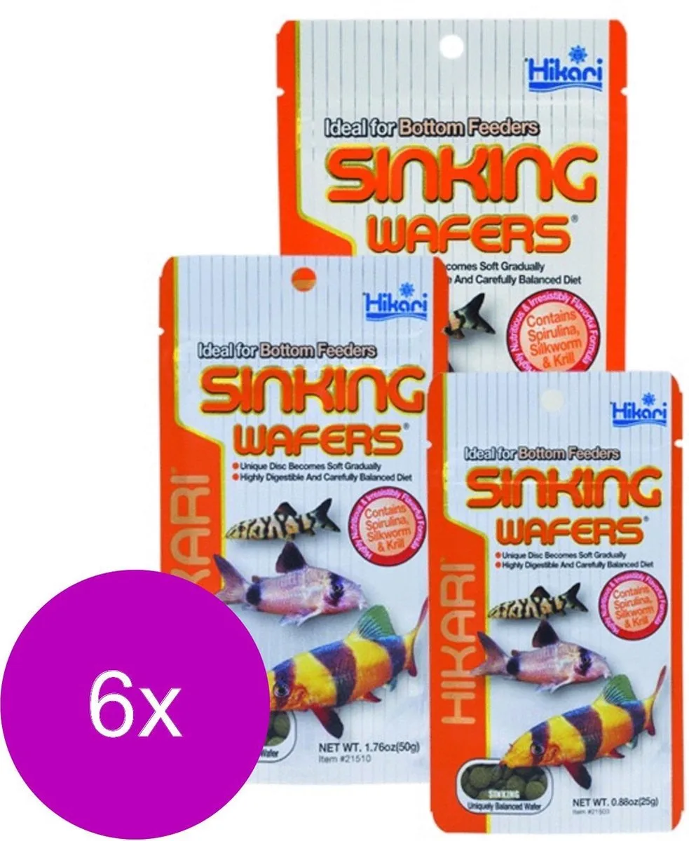Sinking Wafers - Vissenvoer - 6 x 50 g de Hikari – photo produit