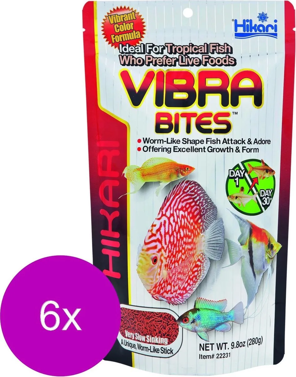 Tropical Vibra Bites - Vissenvoer - 6 x 73 g by Hikari – product photo