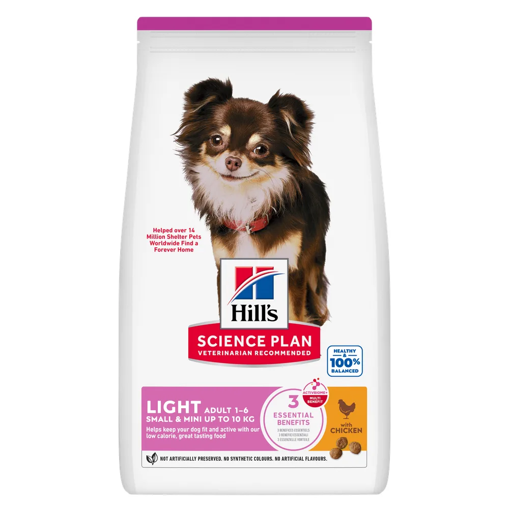 1.5 kg Adult 1-6 Light Small & Mini met Kip Hill's Science Plan Hondenvoer de Hill's – photo produit