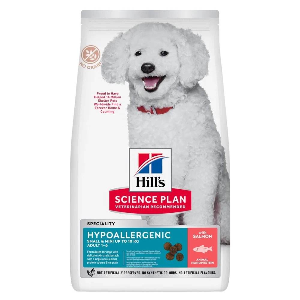 2x6kg Adult Hypoallergenic Small & Mini met Zalm Hill's Science Plan Hondenvoer de Hill's – photo produit