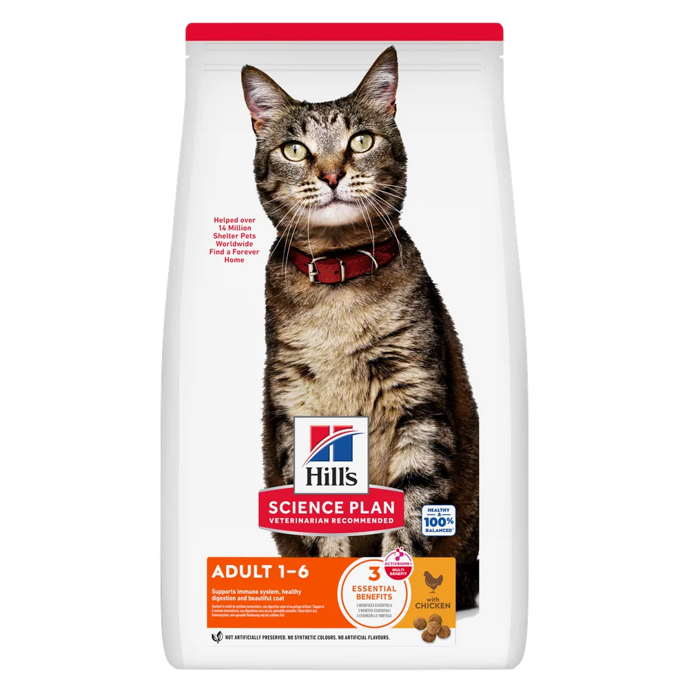 3kg Adult 1-6 Optimal Care met Kip Hill's Science Plan Kattenvoer de Hill's – photo produit