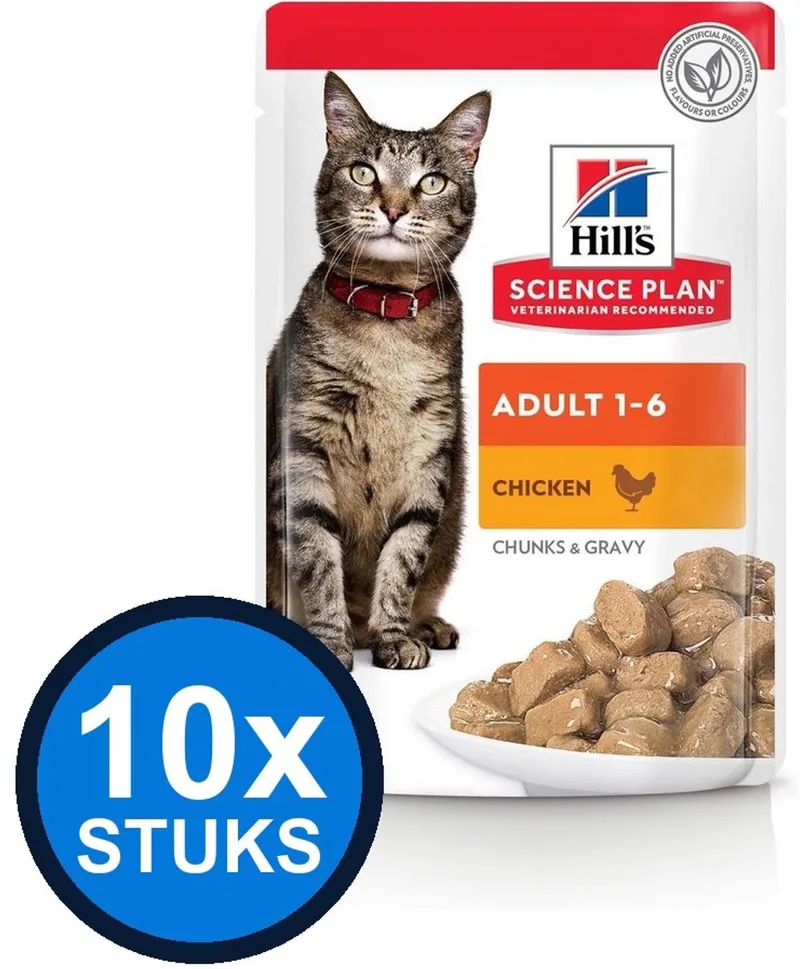 10x Hill's - Science Plan cat adult chicken single 85gr - Kattenvoer - 85 g von Hill's – Produktfoto