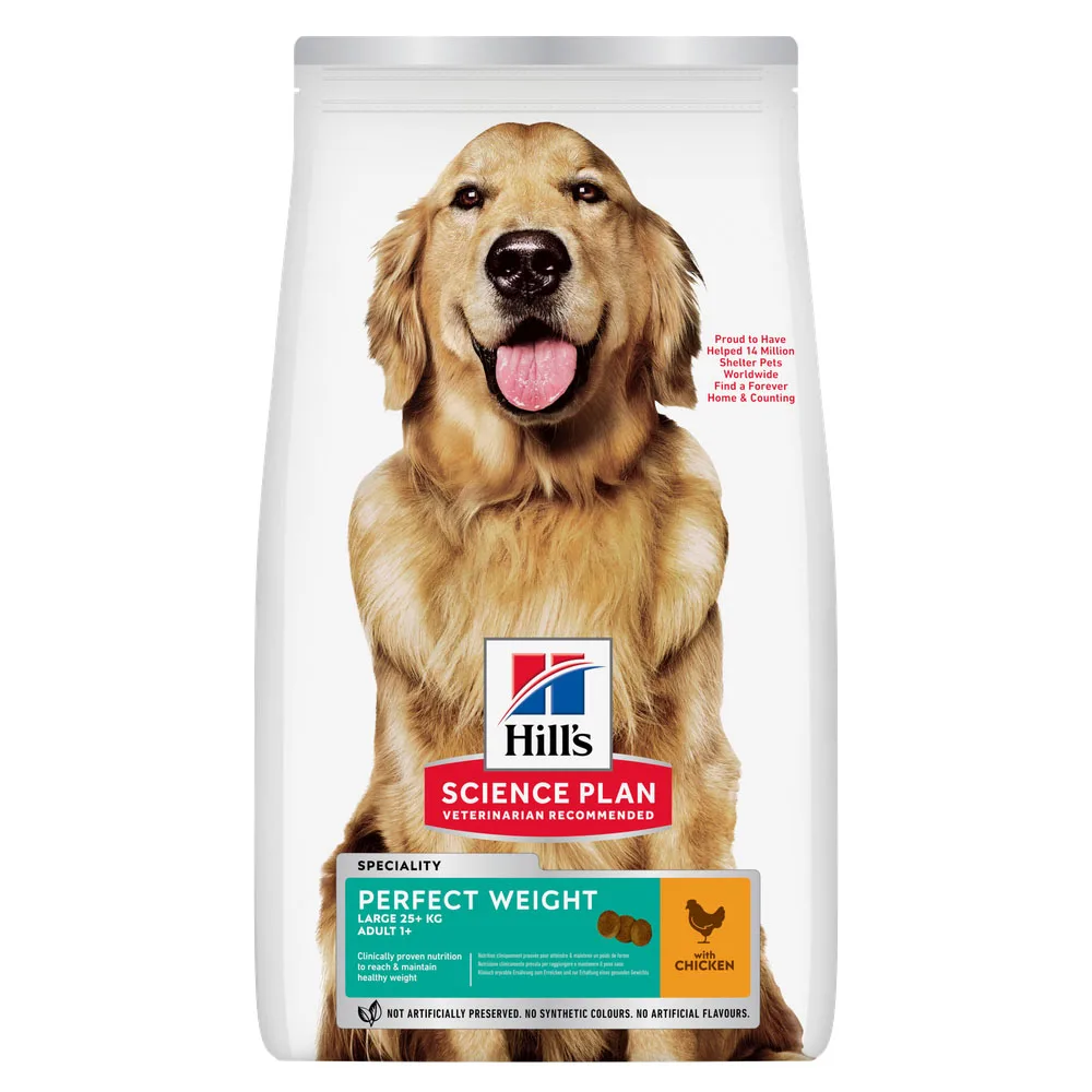 12kg Adult 1+ Perfect Weight Large Breed met Kip Hill's Science Plan Hondenvoer by Hill's – product photo