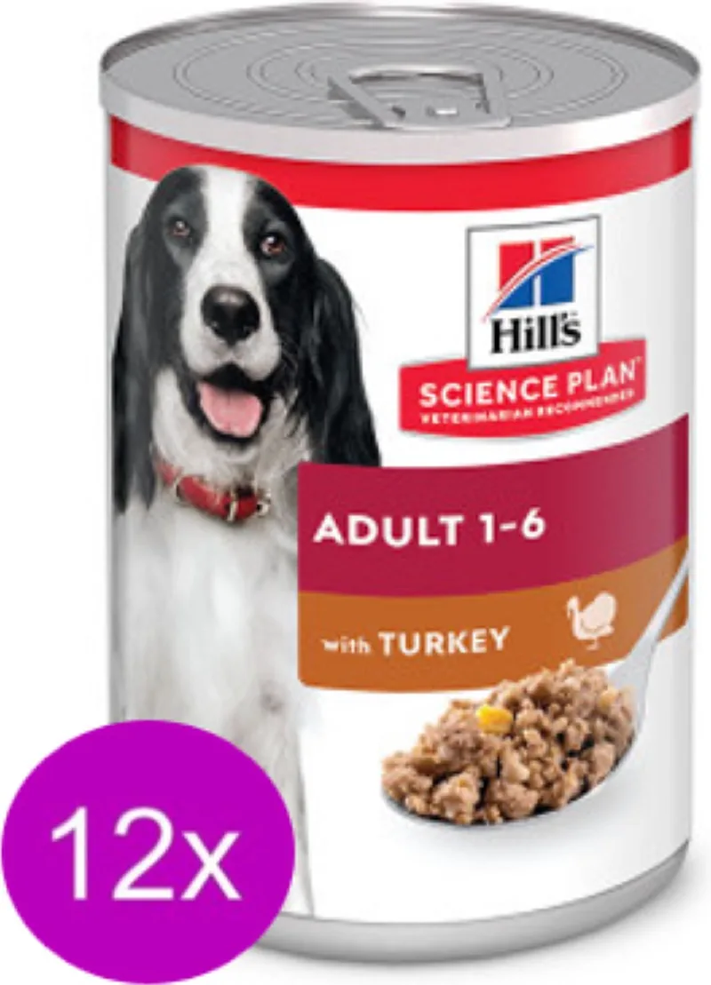 12x Hill's Science Plan Adult Kalkoen in Blik - Hondenvoer - 370g by Hill's – product photo