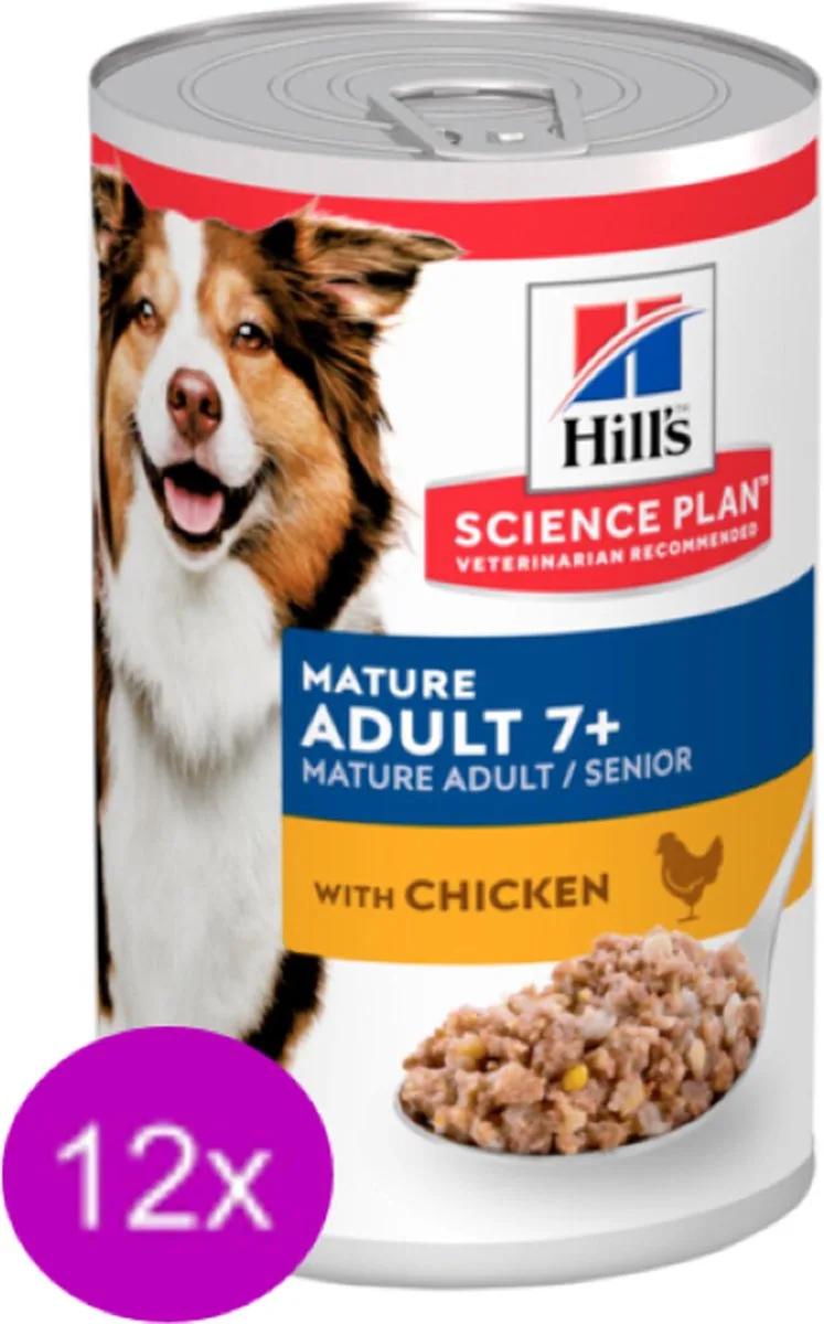 12x Hill's - Science Plan Mature adult Kip in blik - Hondenvoer - 370g von Hill's – Produktfoto