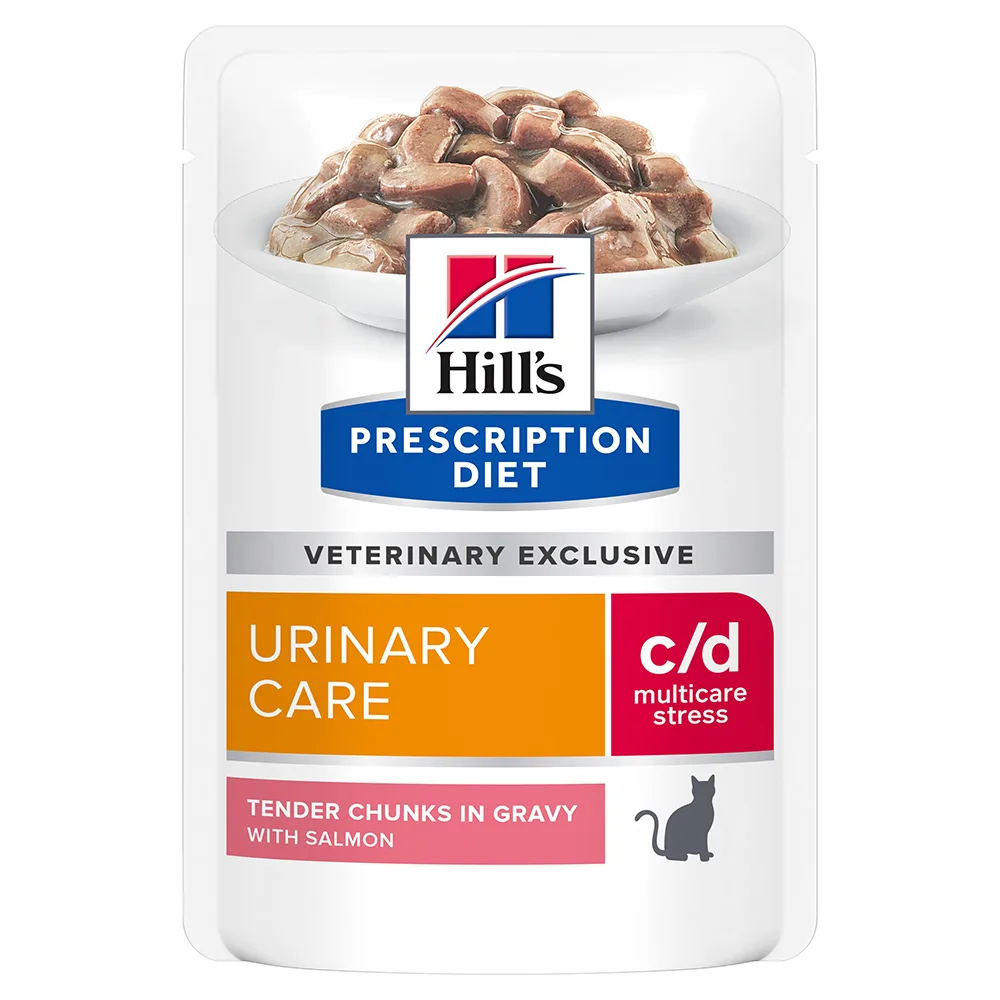 12x85g C/D Urinary Stress met Zalm Hill's Prescription Diet Kattenvoer van Hill's – productfoto