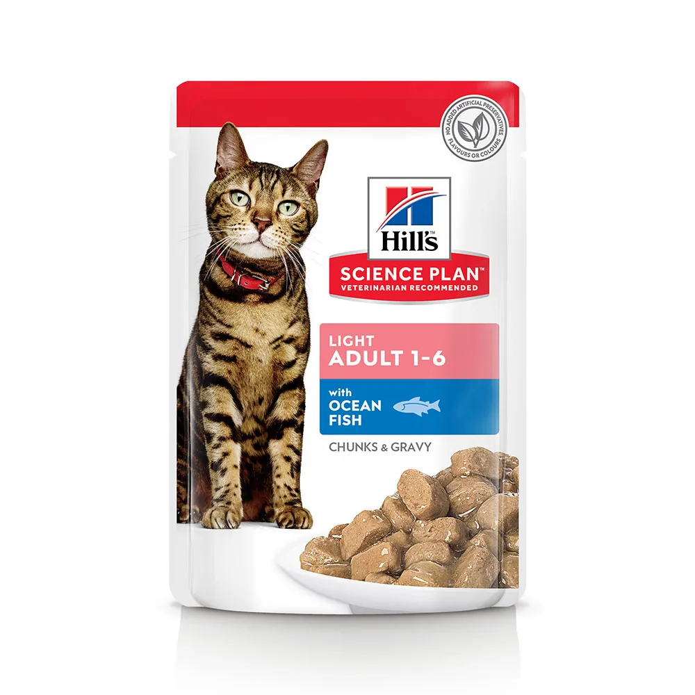 12x85g Feline Adult Zeevis maaltijdzakjes Hill's Science Plan Kattenvoer van Hill's – productfoto
