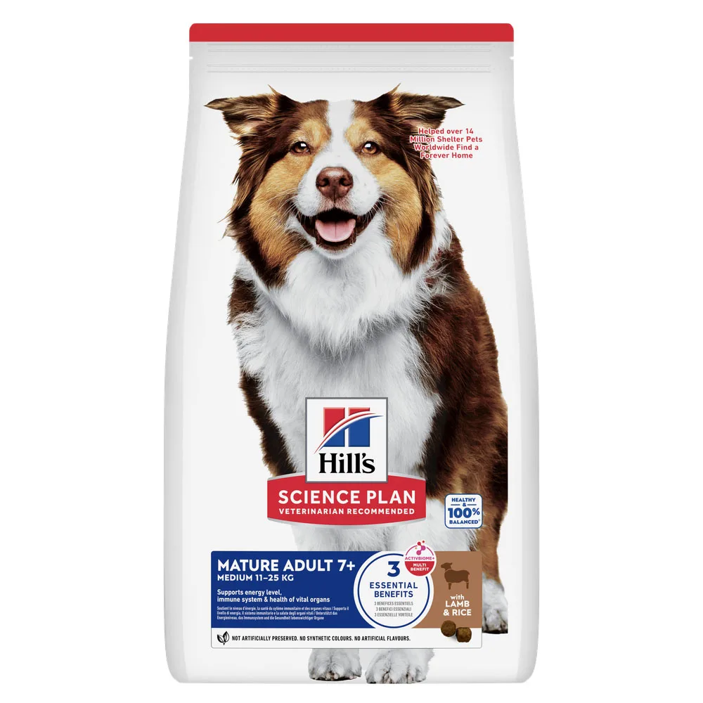 14kg Mature Adult 7+ Medium met Lam & Rijst Hill's Science Plan Hondenvoer by Hill's – product photo