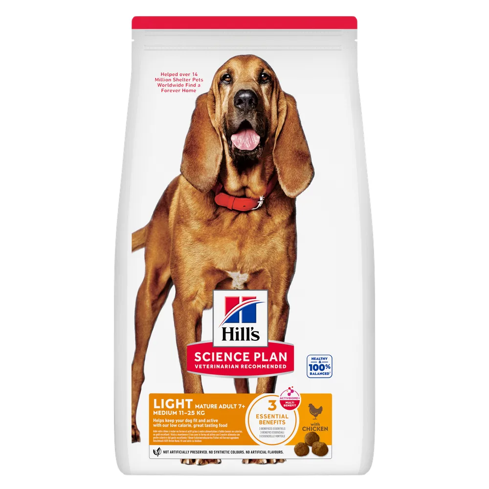 14kg Mature Adult Light Medium met Kip Hill's Science Plan Hondenvoer van Hill's – productfoto