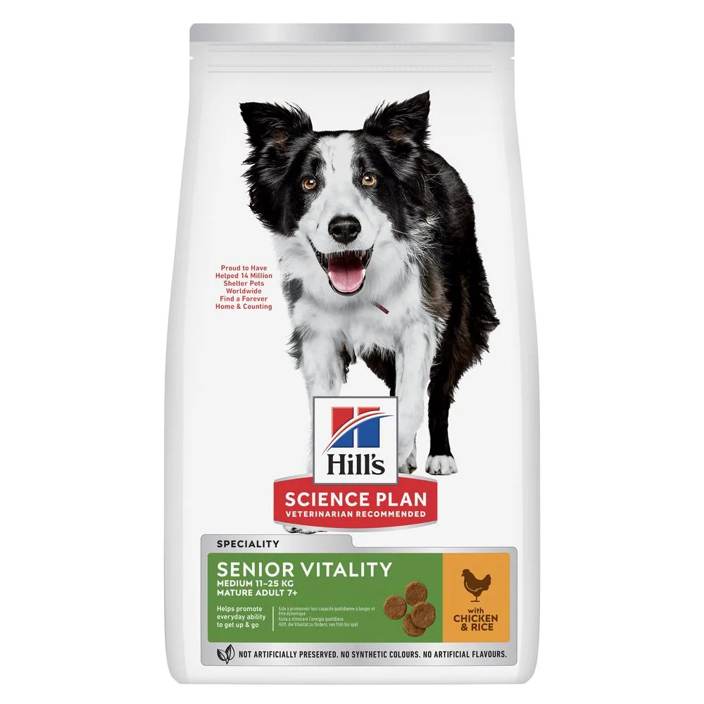 14kg Senior Vitality Medium Kip Hill's Science Plan Hondenvoer van Hill's – productfoto