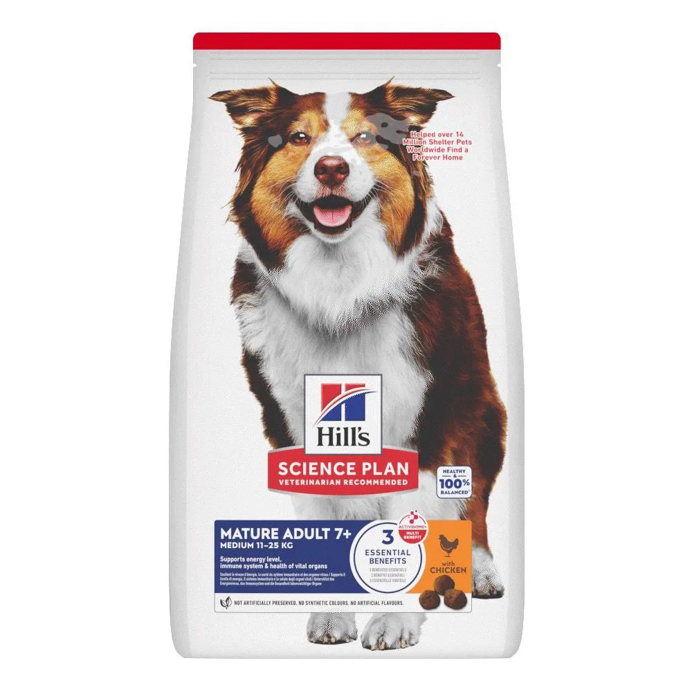 18kg Mature Adult 7+ Medium met Kip Hill's Science Plan Hondenvoer van Hill's – productfoto