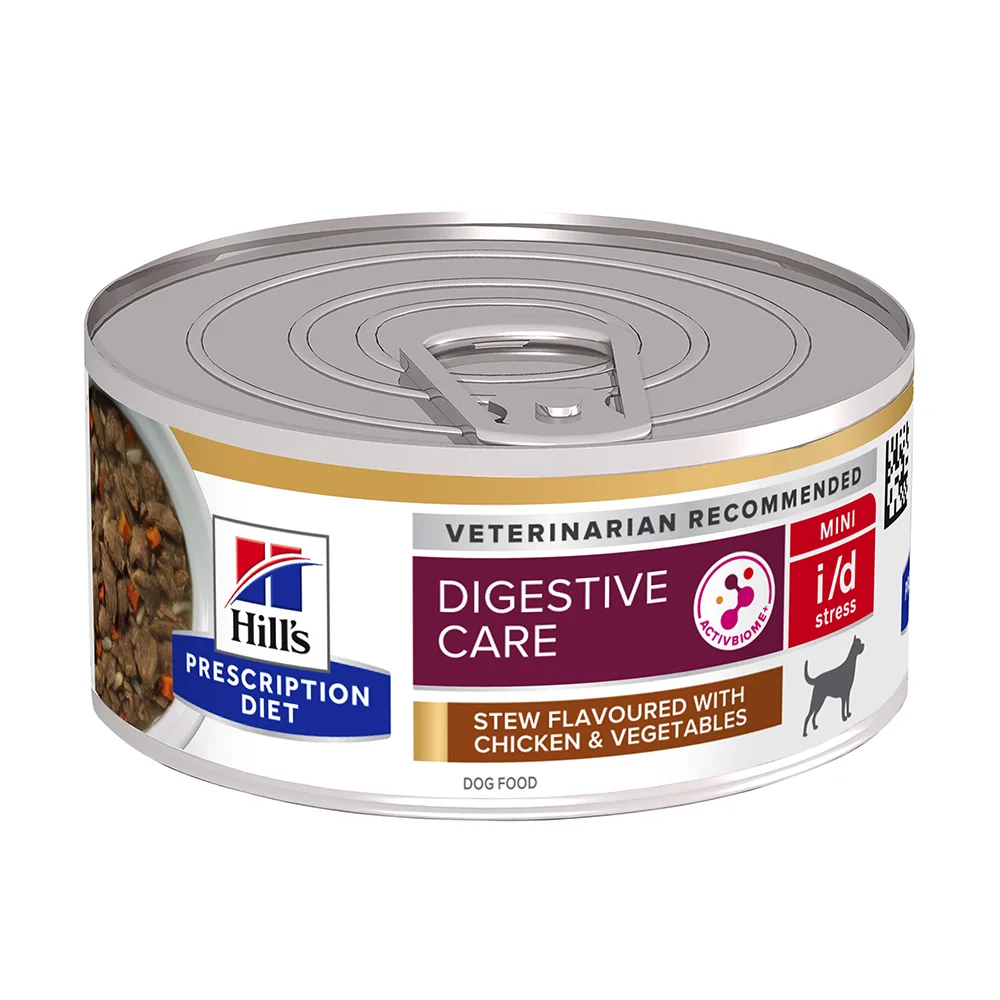 24 x 156 g i/d Digestive Care Stress Mini Stoofpotje Met Kip : Hill's Prescription Diet Hondenvoer de Hill's – photo produit