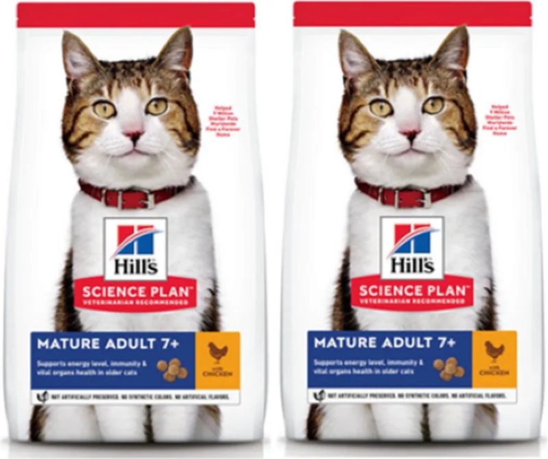 2x Hill's - Feline Mature Adult Kip - Kattenvoer - 7kg von Hill's – Produktfoto