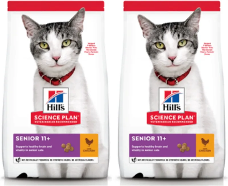 2x Hill's - Feline Senior 11+ Kip - Kattenvoer - 3kg de Hill's – photo produit