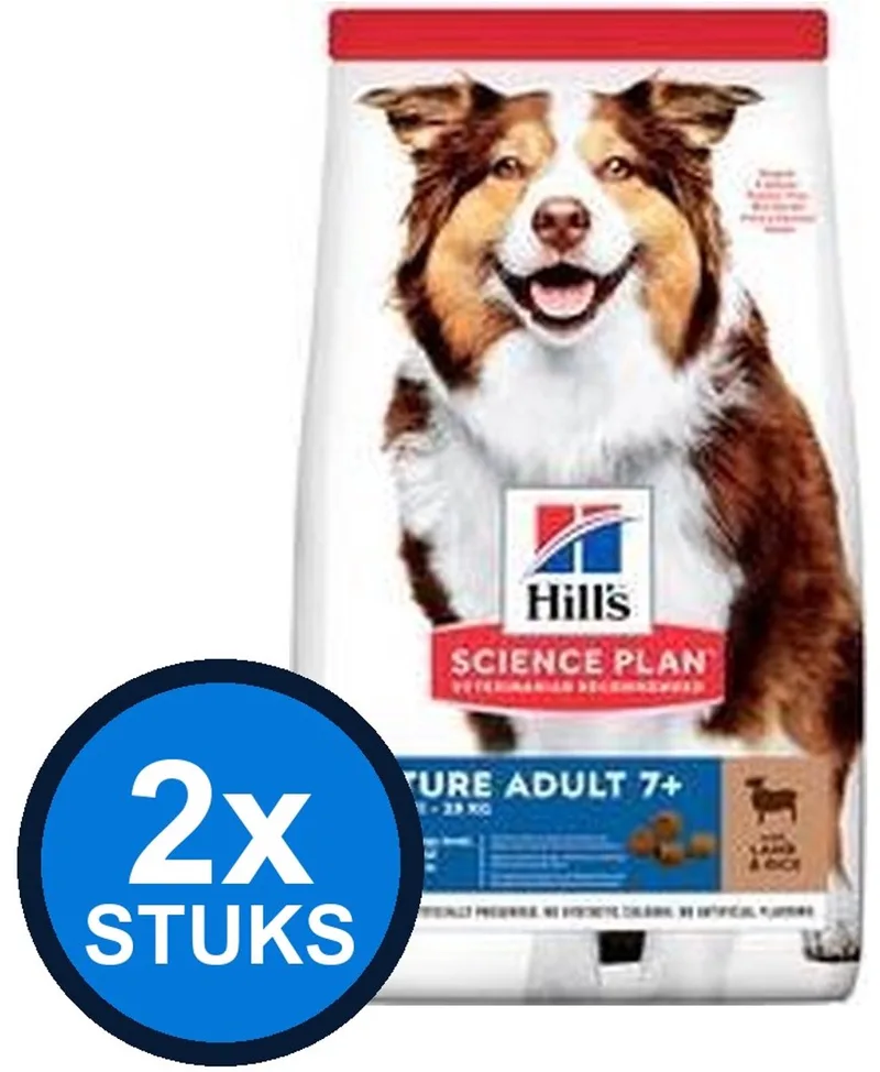 2x Hill's - Science Plan dog mat ad 7+ M lamb&rice 2,5kg - Hondenvoer - 2.5 kg by Hill's – product photo
