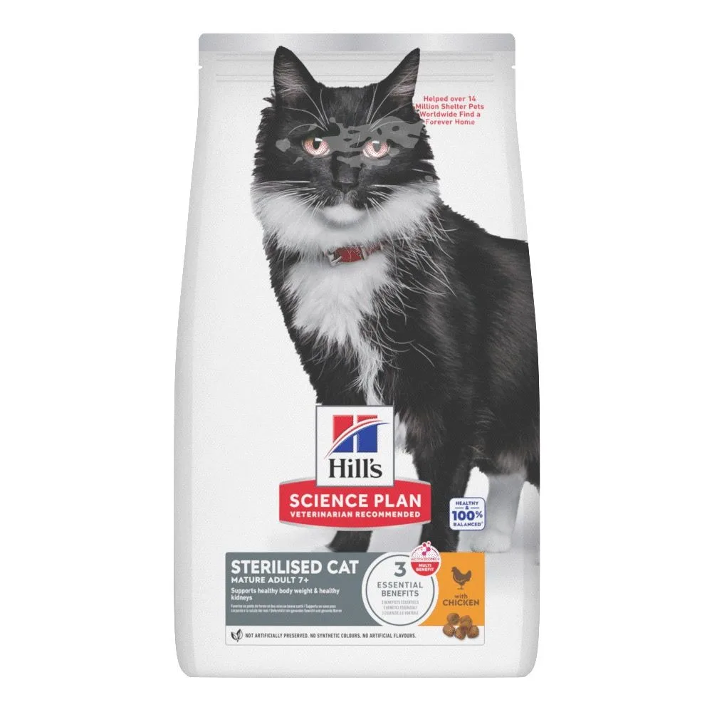 10kg Mature Adult 7+ Sterilised Cat Kip Hill's Science Plan Kattenvoer van Hill's – productfoto