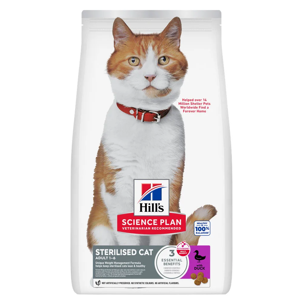 1,5kg Young Adult Sterilised met Eend Hill's Science Plan Kattenvoer de Hill's – photo produit